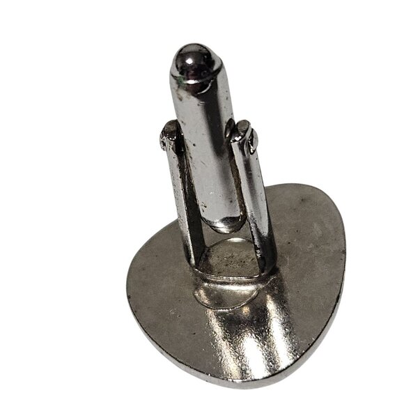 Elegant Blue Gemstone Silver Tone Cufflink Textured Design Mens Fashion Jewelry - Picture 3 of 4